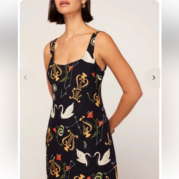KITRI CONNIE CYGNUS AND LYRA PRINT MINI DRESS -
BLACK SWAN/LYRE - Picture 2 of 8